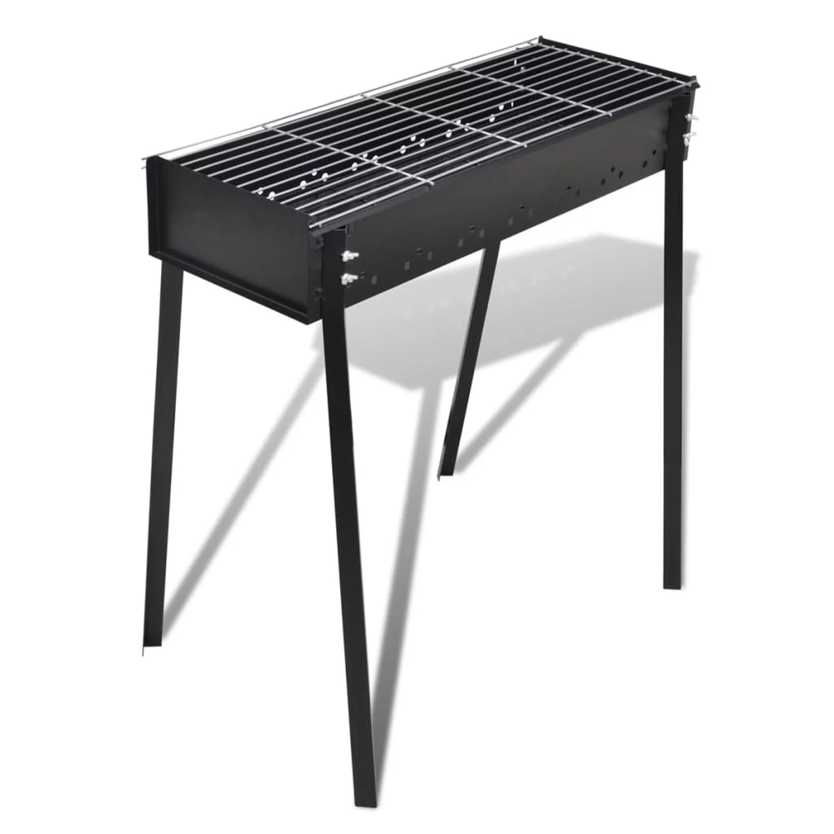 Charcoal BBQ Stand Steel Barbecue Grill Black W774