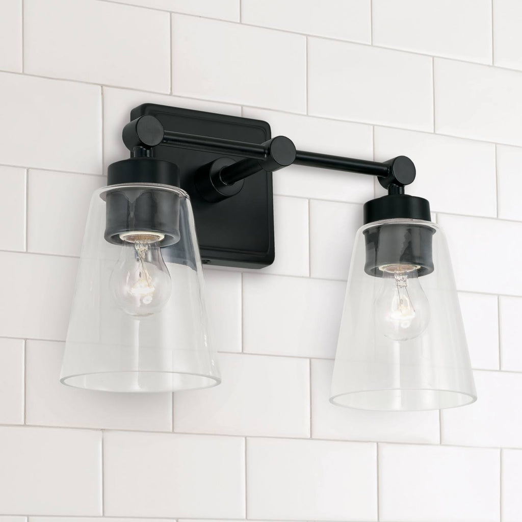 2 Light Vanity Matte Black F499