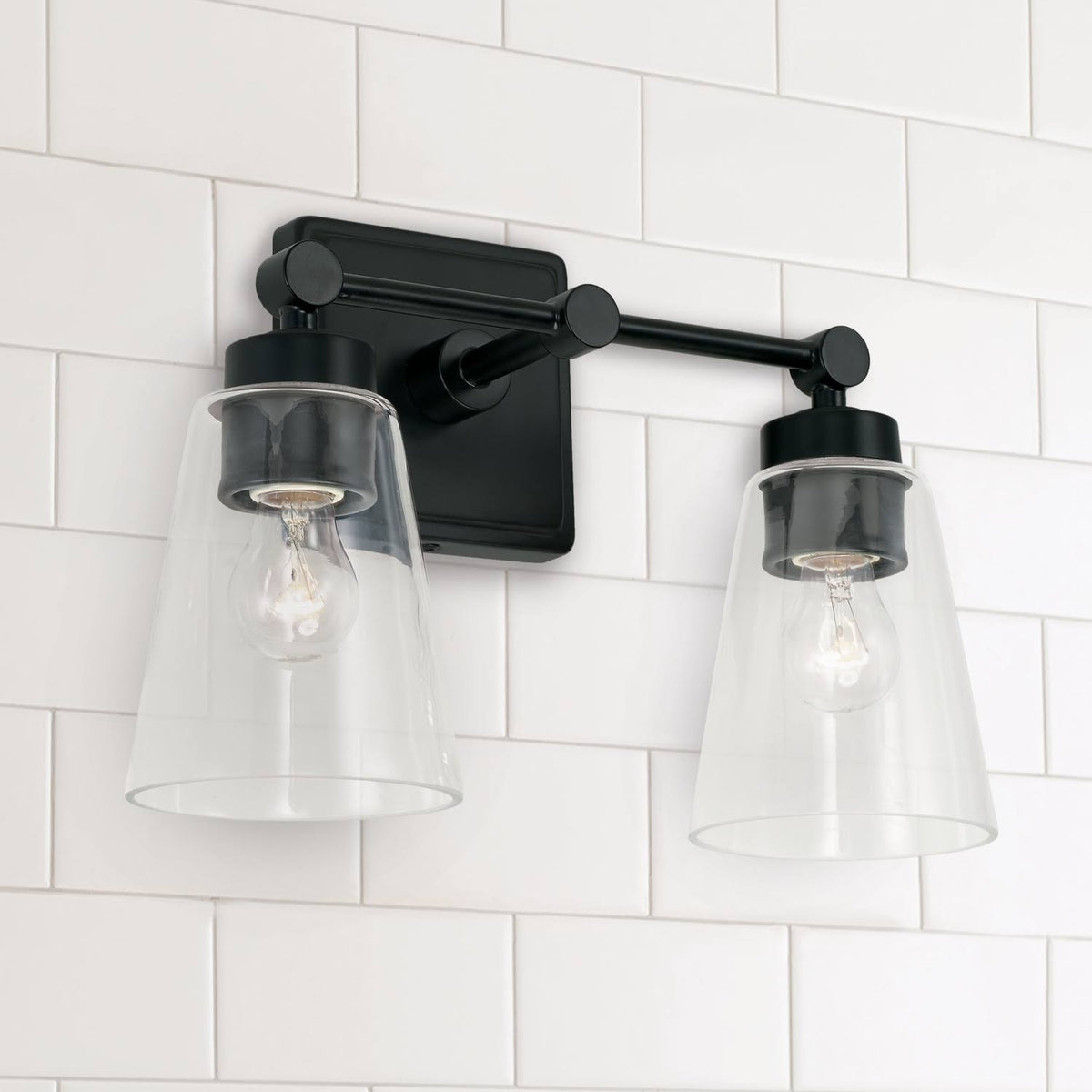 2 Light Vanity Matte Black F499