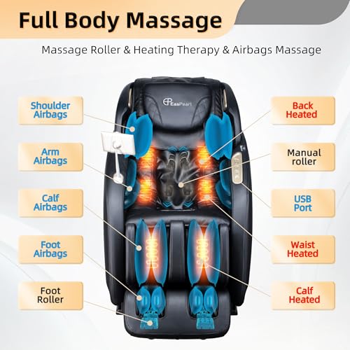 4D Zero Gravity SL Track Shiatsu Massage Chair with Heat U123