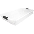 60 qt Latching Plastic Storage Container Clear Grey Set of 2 C227
