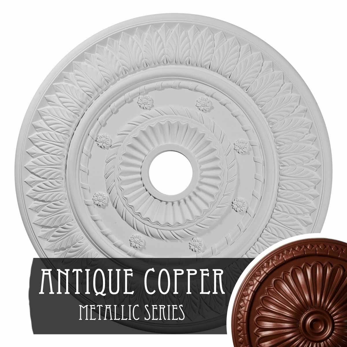 Gold Hand-Painted Leaf Ceiling Medallion X30622