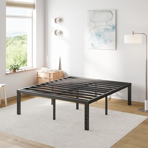Full Size 18" Tall Heavy Duty Metal Platform Bed Frame Y89428