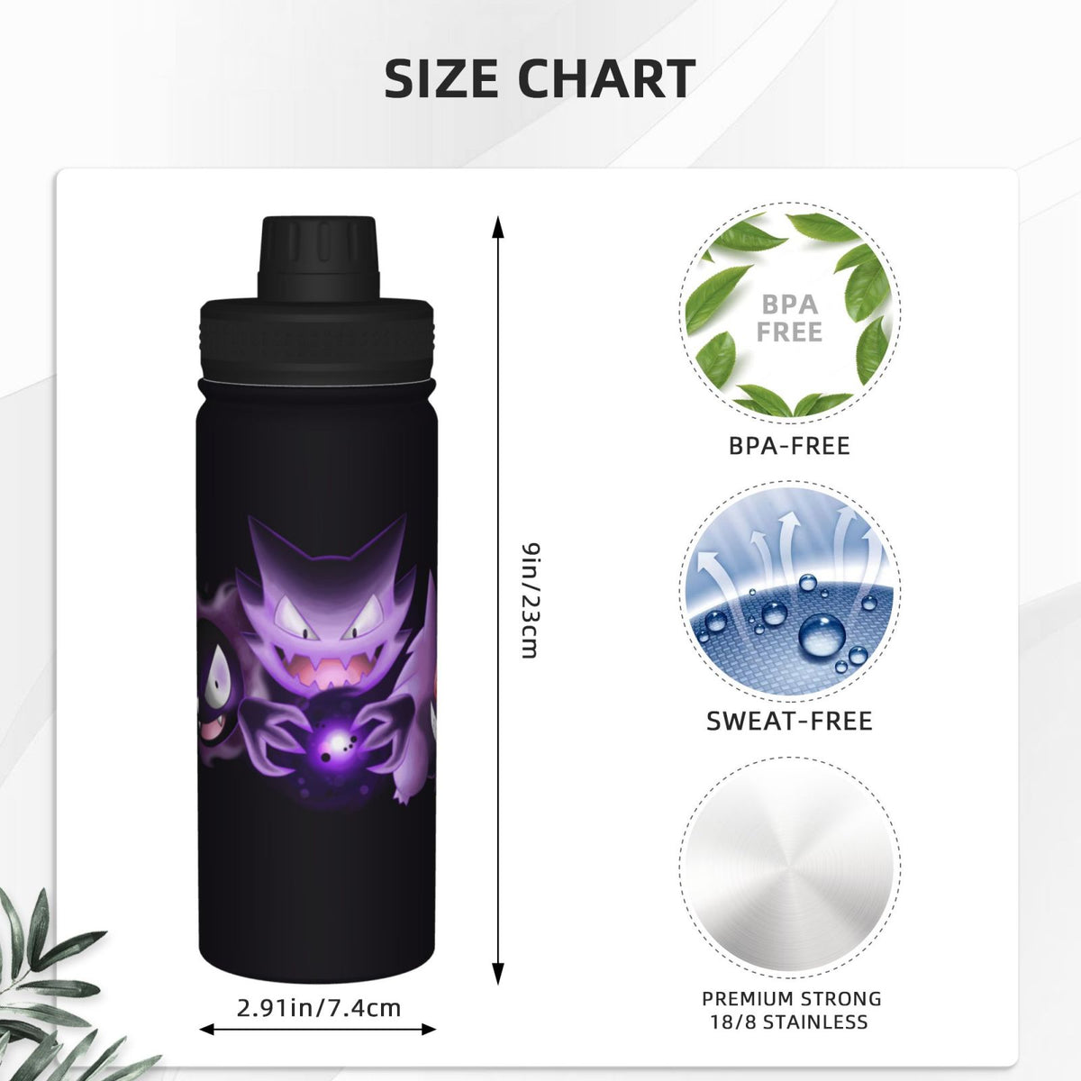 Insulated Stainless Steel Water Bottle 18OZ D4292