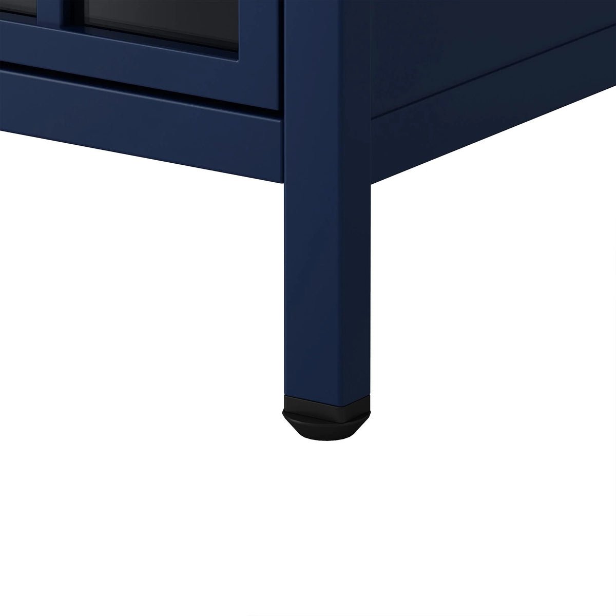 Nightstand with Storage Cabinet & Solid Wood Tabletop, Dark Blue U24276
