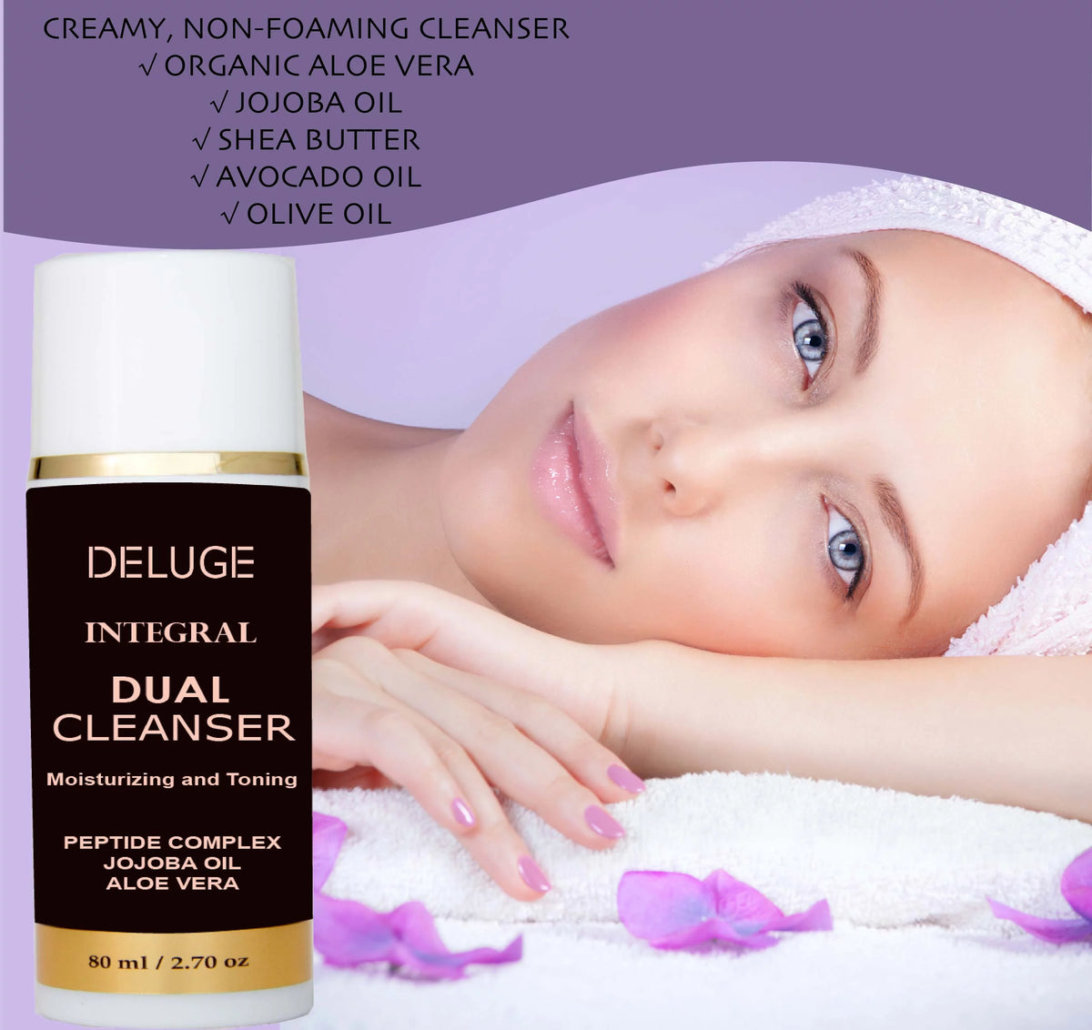 Cream Cleanser with Peptides Amino Acids Shea Butter Jojoba Oil Z351