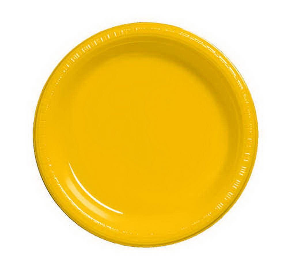 School Bus Yellow Plastic Luncheon Plate K9423