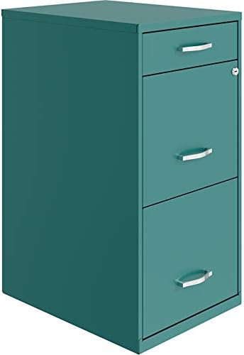 18in Deep 3 Drawer Metal File Cabinet Pearl White Z998787