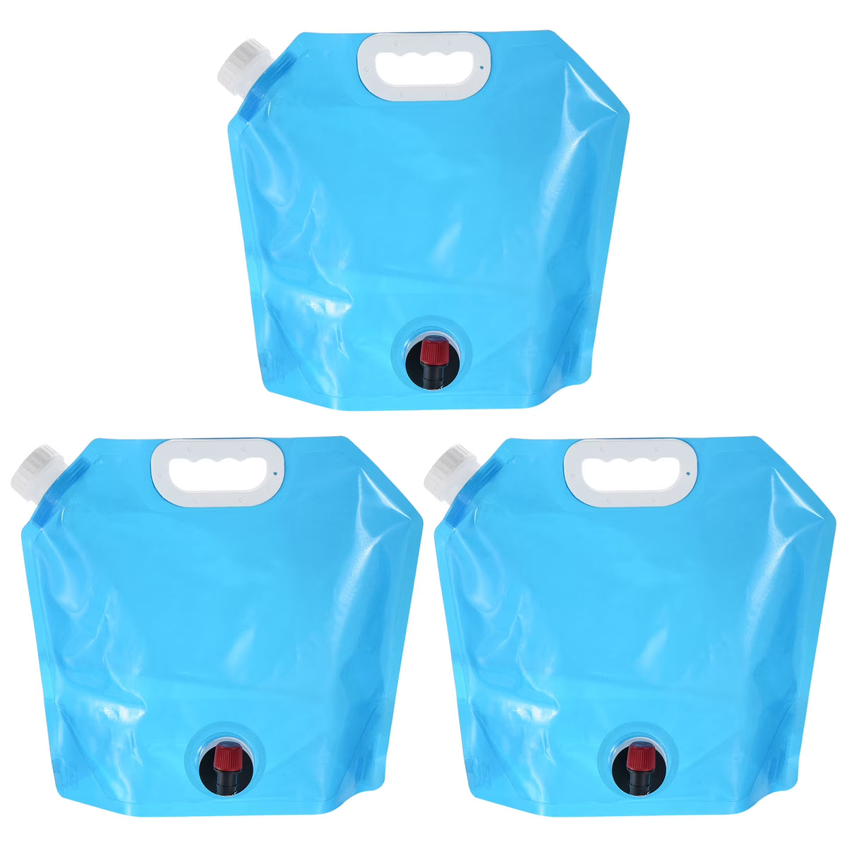 5L Collapsible Water Container Bag with Spigot, 3 Pack Blue U530208