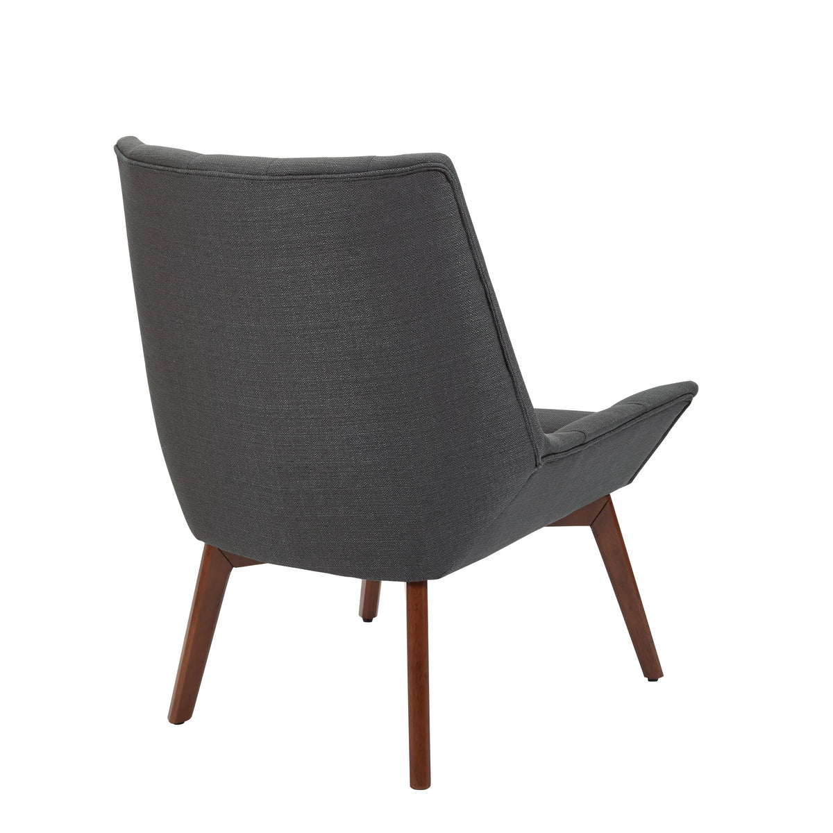 Charcoal Fabric Tufted Chair with Coffee Legs J89076