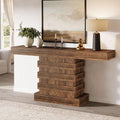 Rustic Brown 63-Inch Wooden Console Table P91738