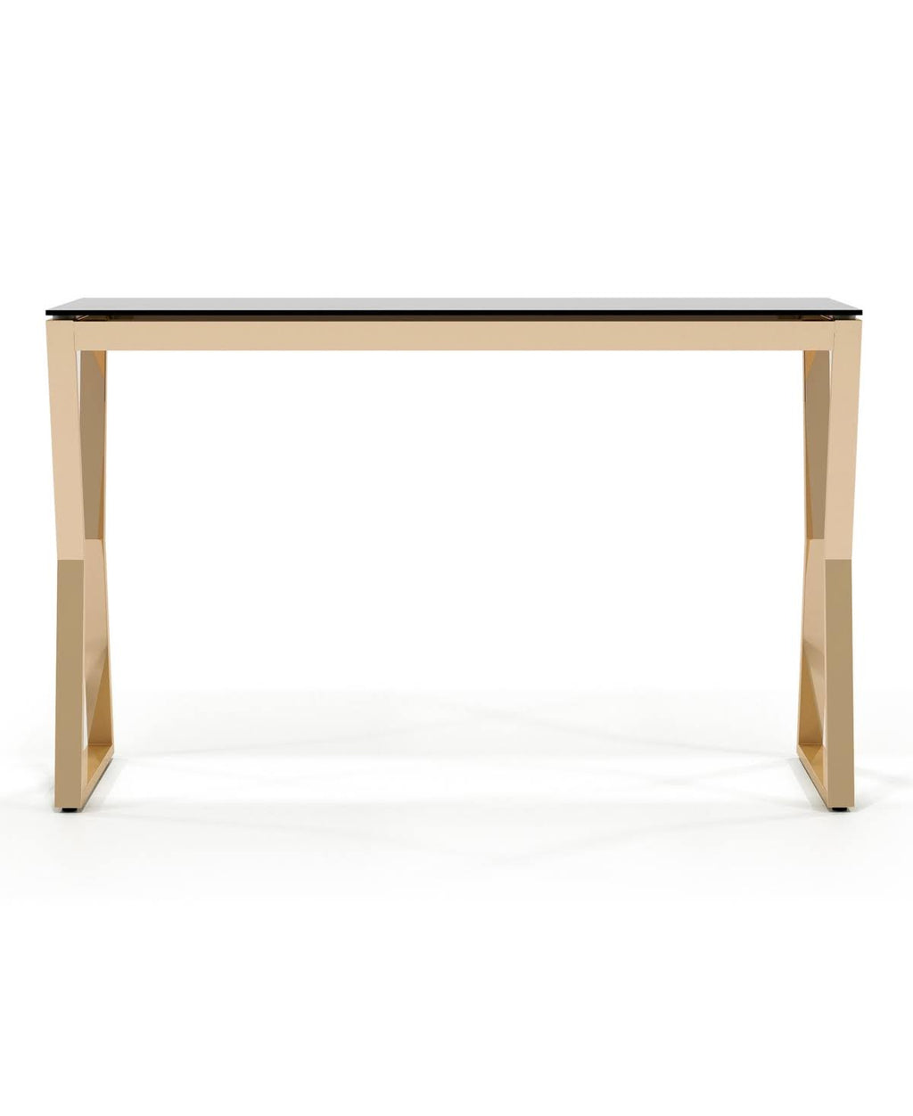Gold-Tone Glass Top Sofa Table B7236