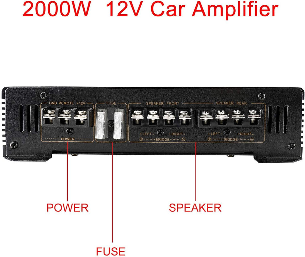 2000W 4 Channel Car Audio Amplifier J6658