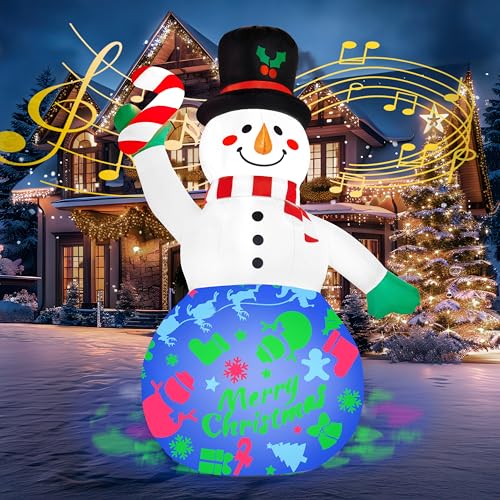 6 FT Tall Christmas Inflatables Snowman with Built-in LEDs E7313