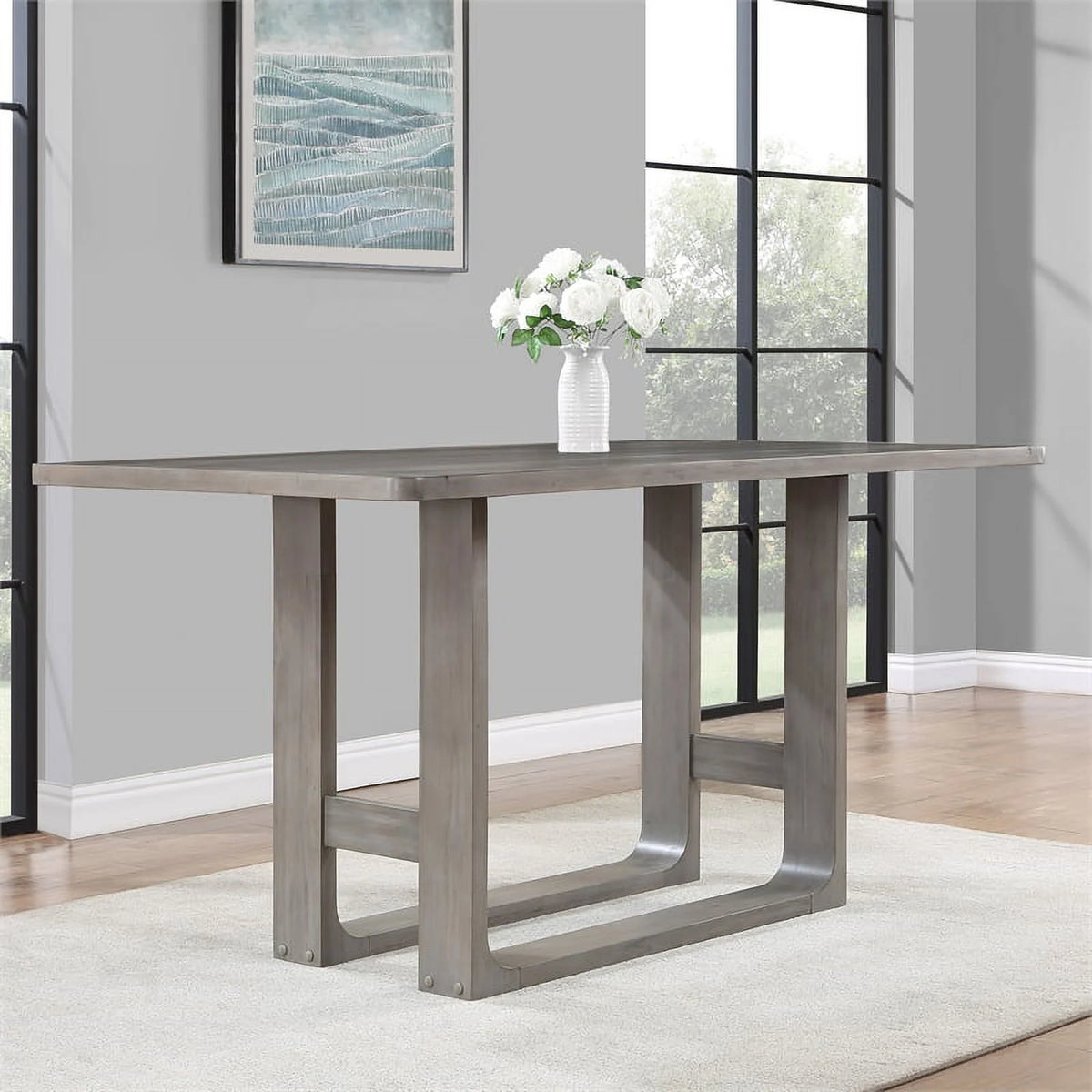Gray Wood 5-Piece Counter Height Dining Set M551