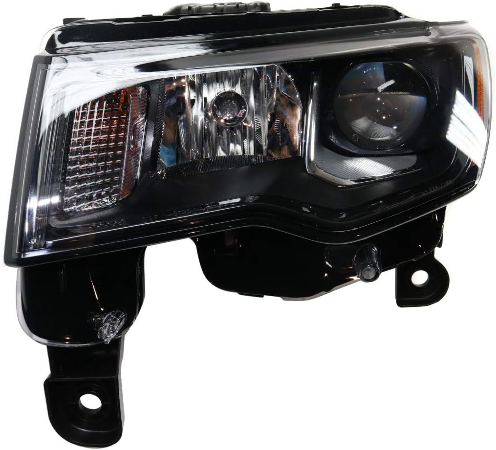 Jeep Grand Cherokee Passenger Side Black Bezel Halogen Headlight Assembly N82213