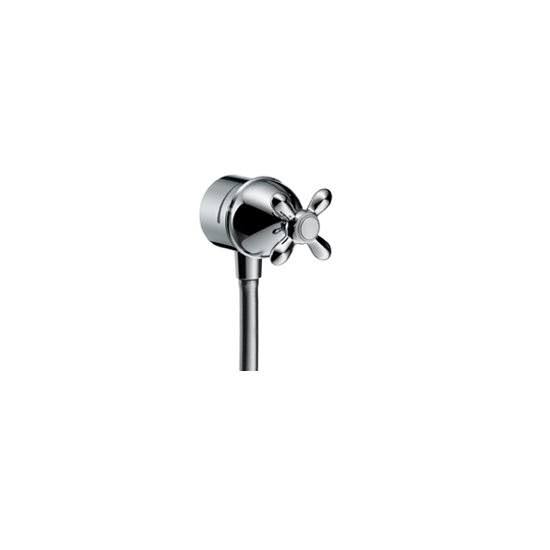 Polished Nickel Wall Outlet with Cross Handle N363870
