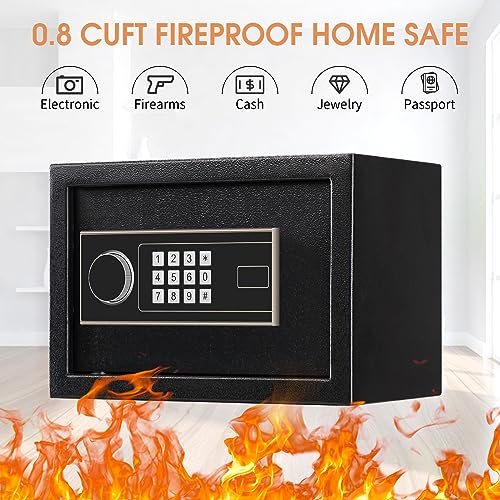 1.0 Cubic Feet Fireproof Waterproof Digital Safe with Keypad Lock and Removable Shelf C308