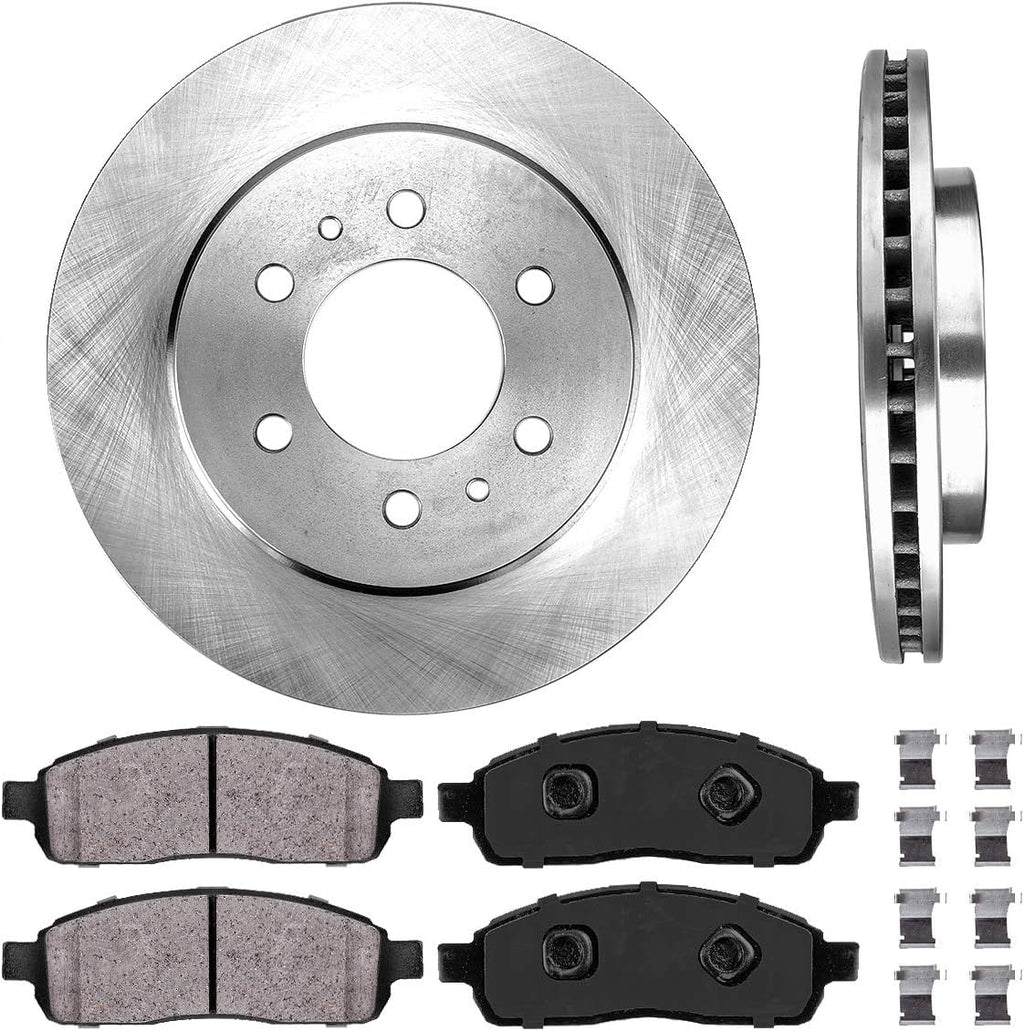 330 mm 6 Lug Brake Disc Rotors + Ceramic Brake Pads + Clips V103459