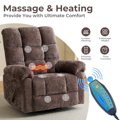 Beige Oversized Power Lift Recliner Chair with Massage and Heat I51673