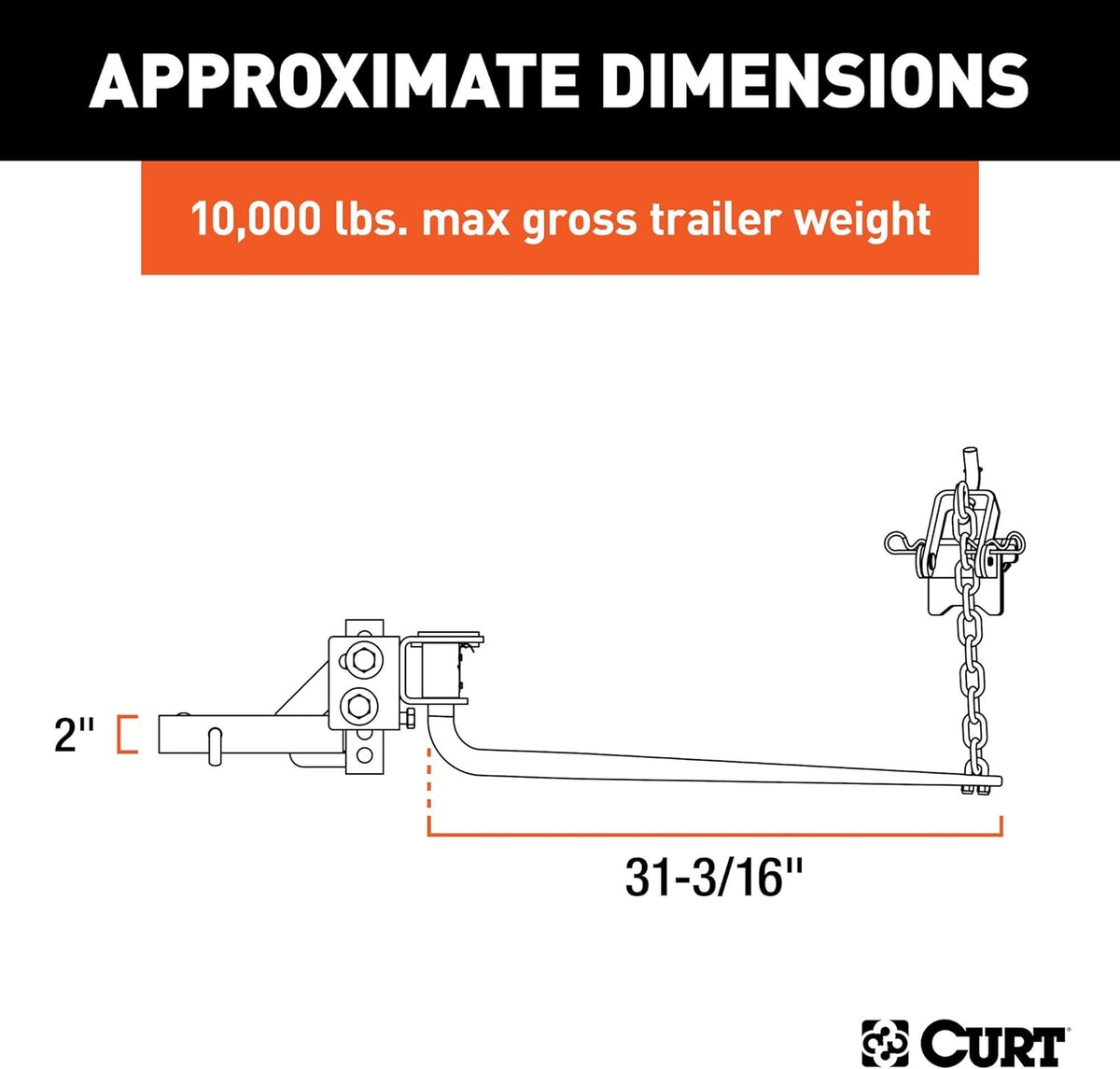 2-Inch Shank Round Bar Weight Distribution Hitch A61888