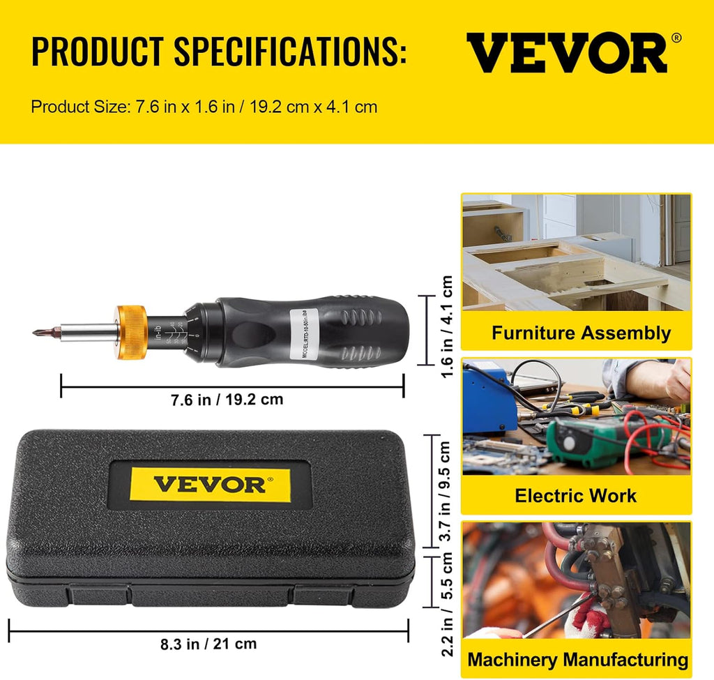 Torque Limiting Screwdriver 10-50 in-lbs Pack of 2 H651
