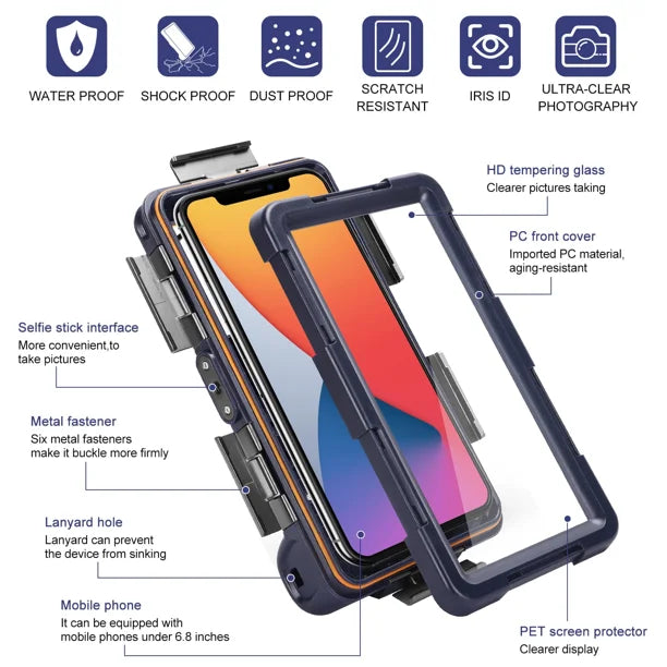 Waterproof Protective Case for Samsung Galaxy F62 and Phones Up to 6.9 Inch with Lanyard F846581