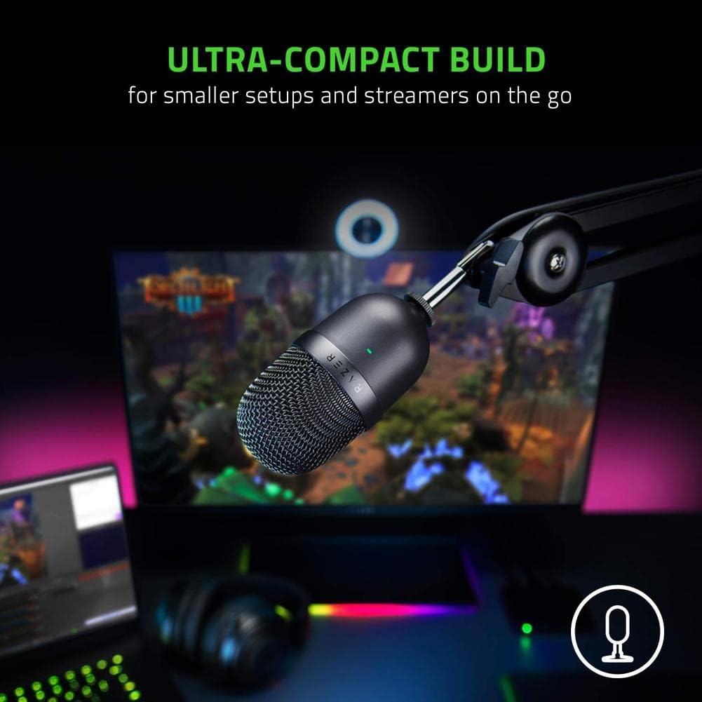 Black USB Streaming Microphone with Supercardioid Pick-Up Pattern H174195