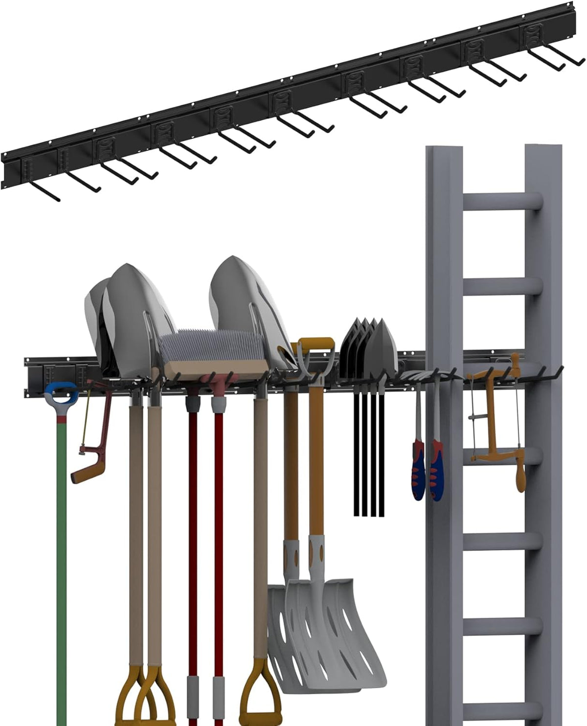 64INCH 4 Rail Aluminum Steel Wall Mount Tool Organizer, Pack of 2 R55788