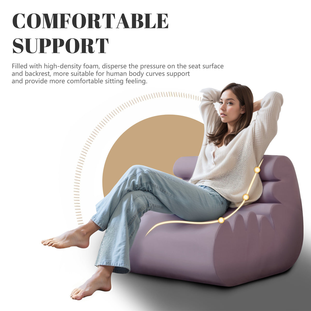 Bean Bag Chair with High-Density Foam Filling F152298