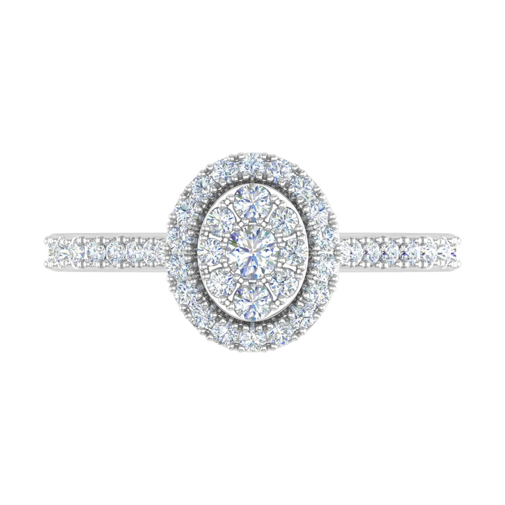 10K Yellow Gold Diamond Cluster Engagement Ring X522