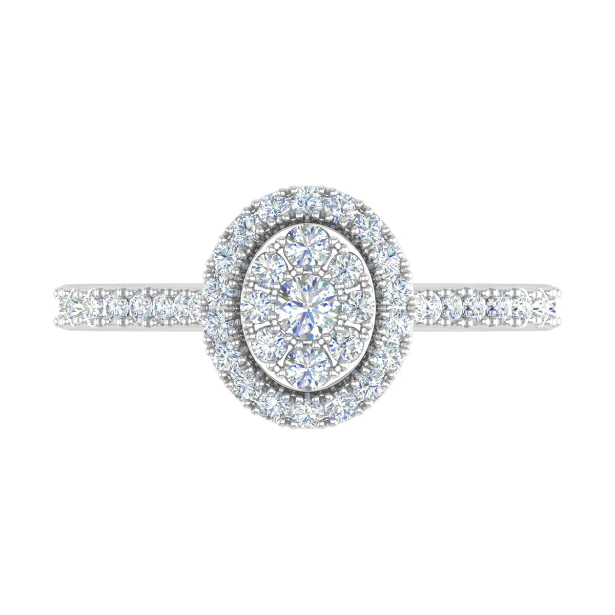 10K Yellow Gold Diamond Cluster Engagement Ring X522