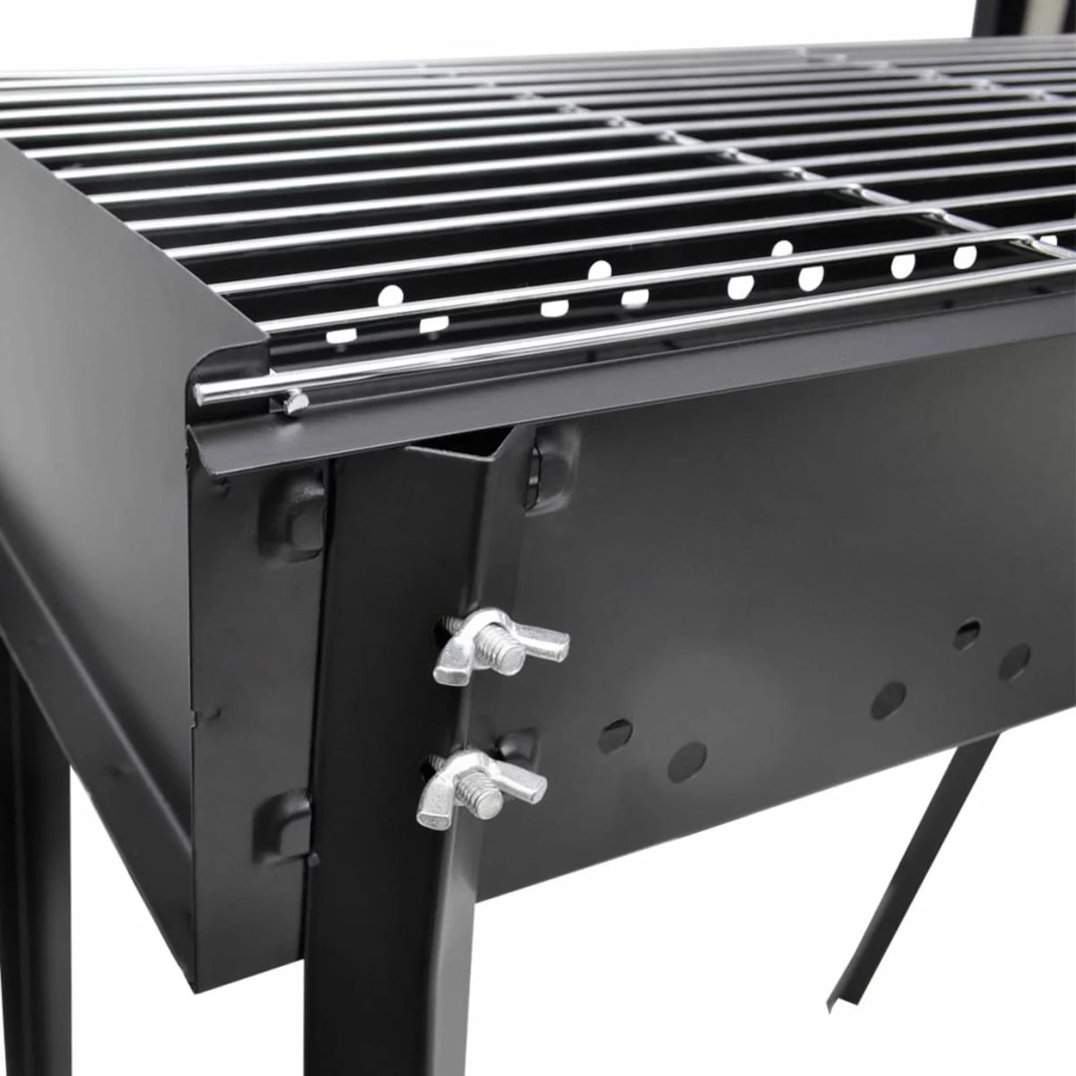 Charcoal BBQ Stand Steel Barbecue Grill Black W774