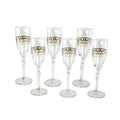 9 in. Flute Glass with Floral Design Set, 6 Piece U90969