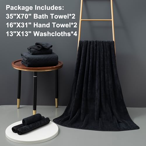 Extra Large Bath Towel Sets of 8, 2 Oversized Bath Towels, 2 Hand Towels, 4 Washcloths, 600GSM Soft Microfiber Quick Dry Highly Absorbent Bath Towels Sheets (Violet) A286594