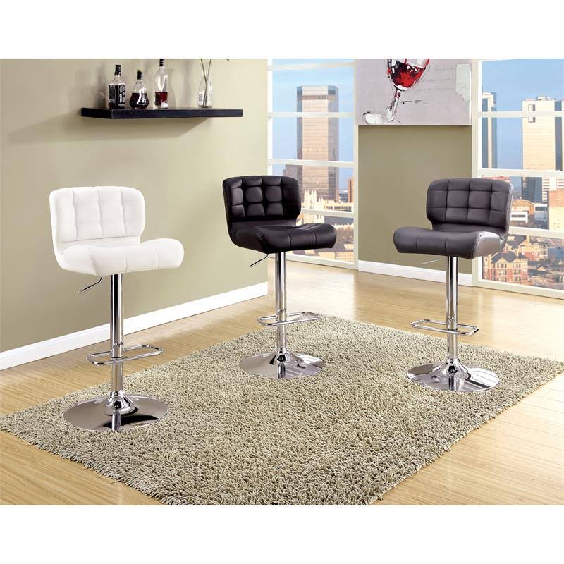 Black Faux Leather Adjustable Bar Stool B4591