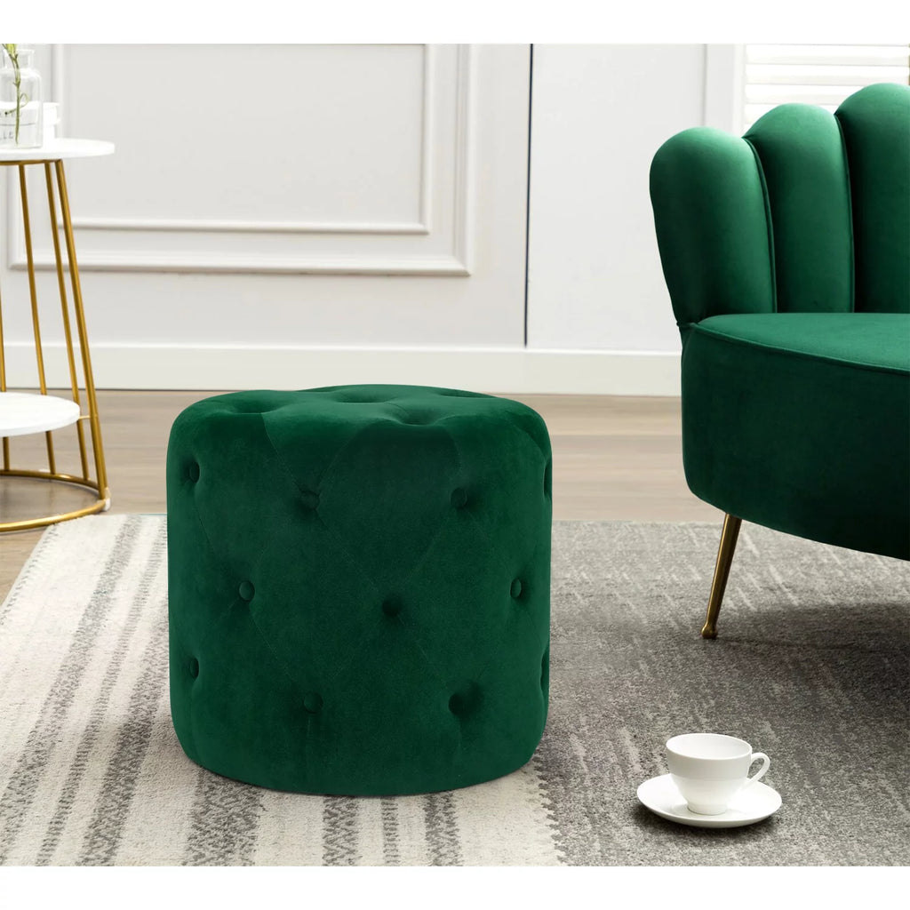 Round Velvet Ottoman I5938