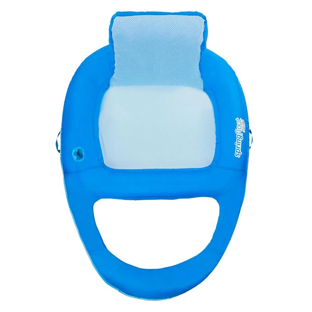 Dark & Light Blue Inflatable Floating Chair with Cup Holder (2 Pack) T381