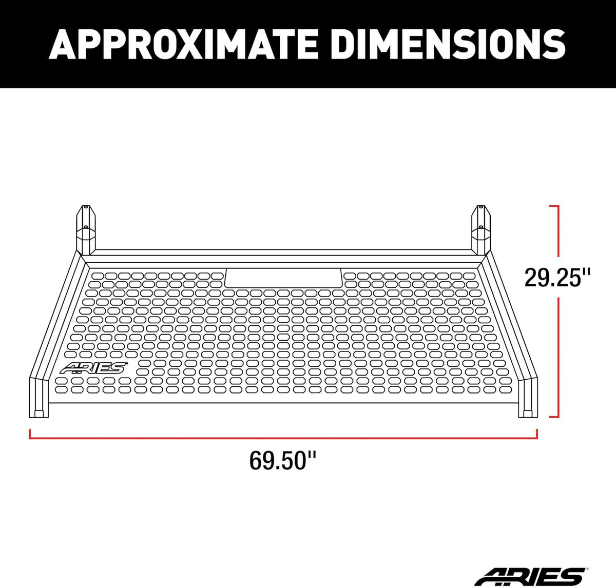 Black Aluminum Truck Headache Rack Cab Protector H435
