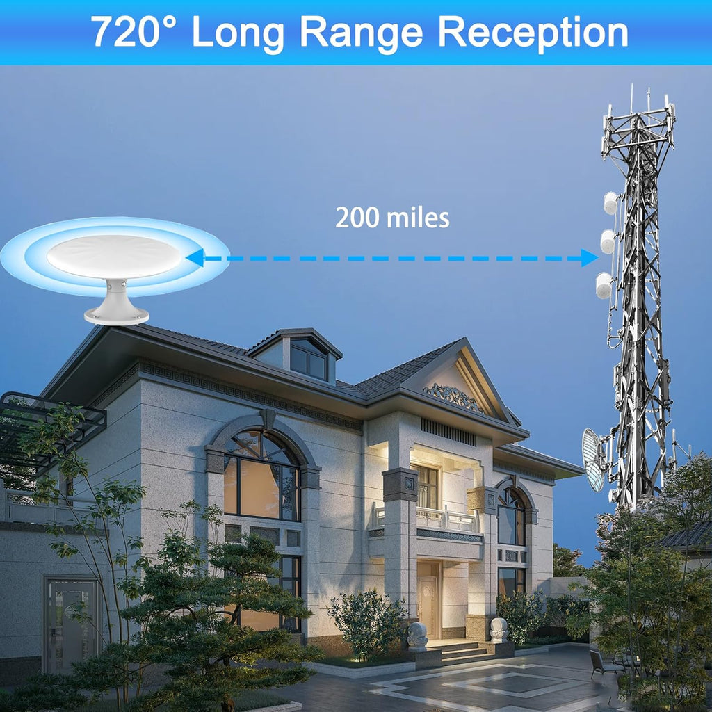 White 720° Omni Directional Digital HD TV Antenna with 35ft Cable K599333