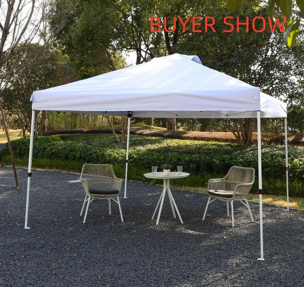 Grey 10x10ft Pop Up Outdoor Canopy Tent with Wheeled Carrying Bag L6792