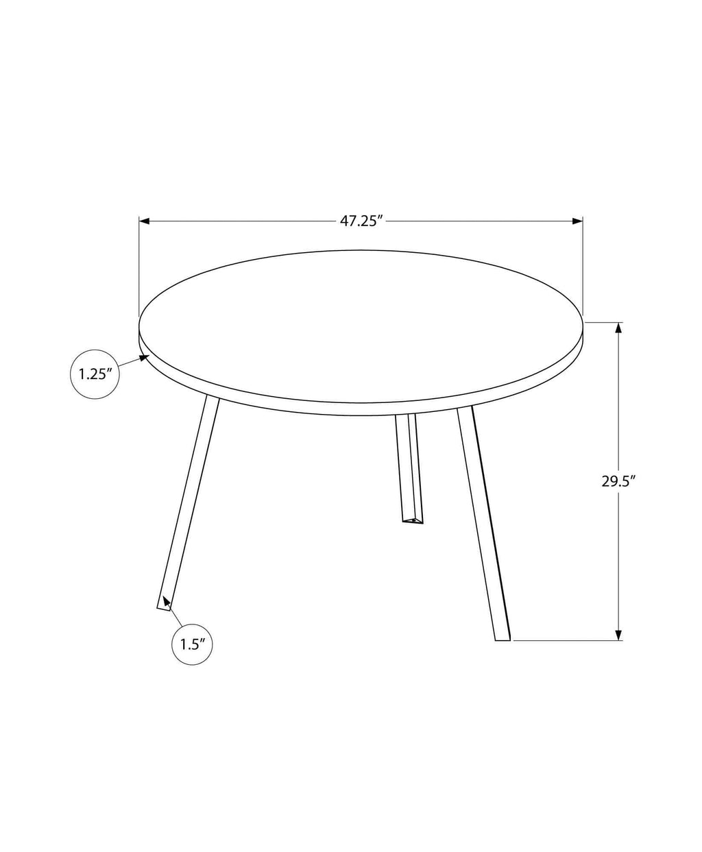Round Dining Room Table with Brown Reclaimed Wood and Black Metal O335