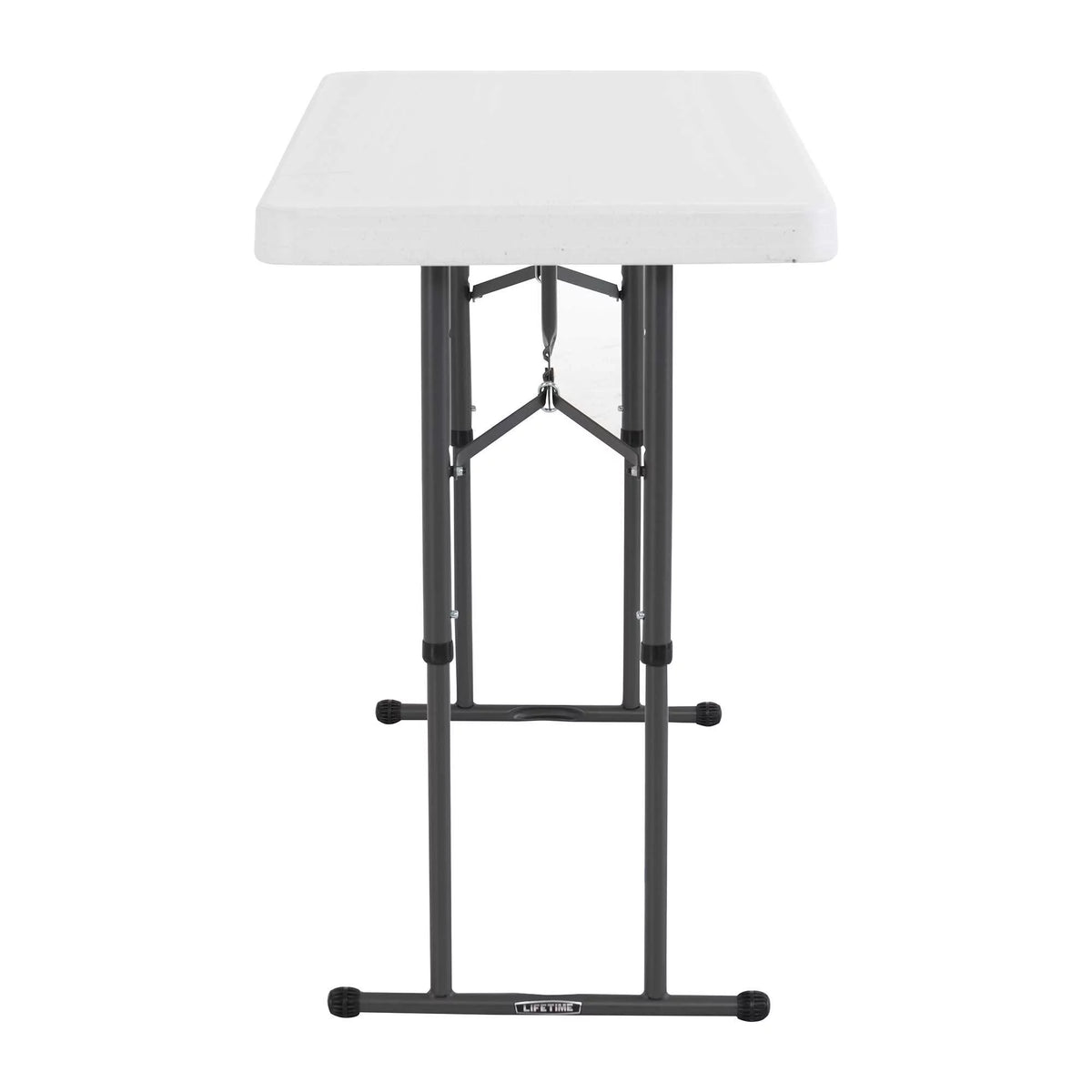 4 Foot Adjustable Folding Table White Granite Y275548