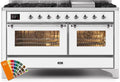 60 Dual Fuel Natural Gas Range with Chrome Trim F800796
