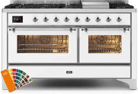 60 Dual Fuel Natural Gas Range with Chrome Trim F800796