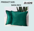 Set of 2 Velvet Decorative Throw Pillow Covers with Fringe Cushion Case Y716