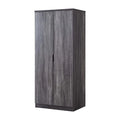 Contemporary Wood Wardrobe in Distressed Gray R6862