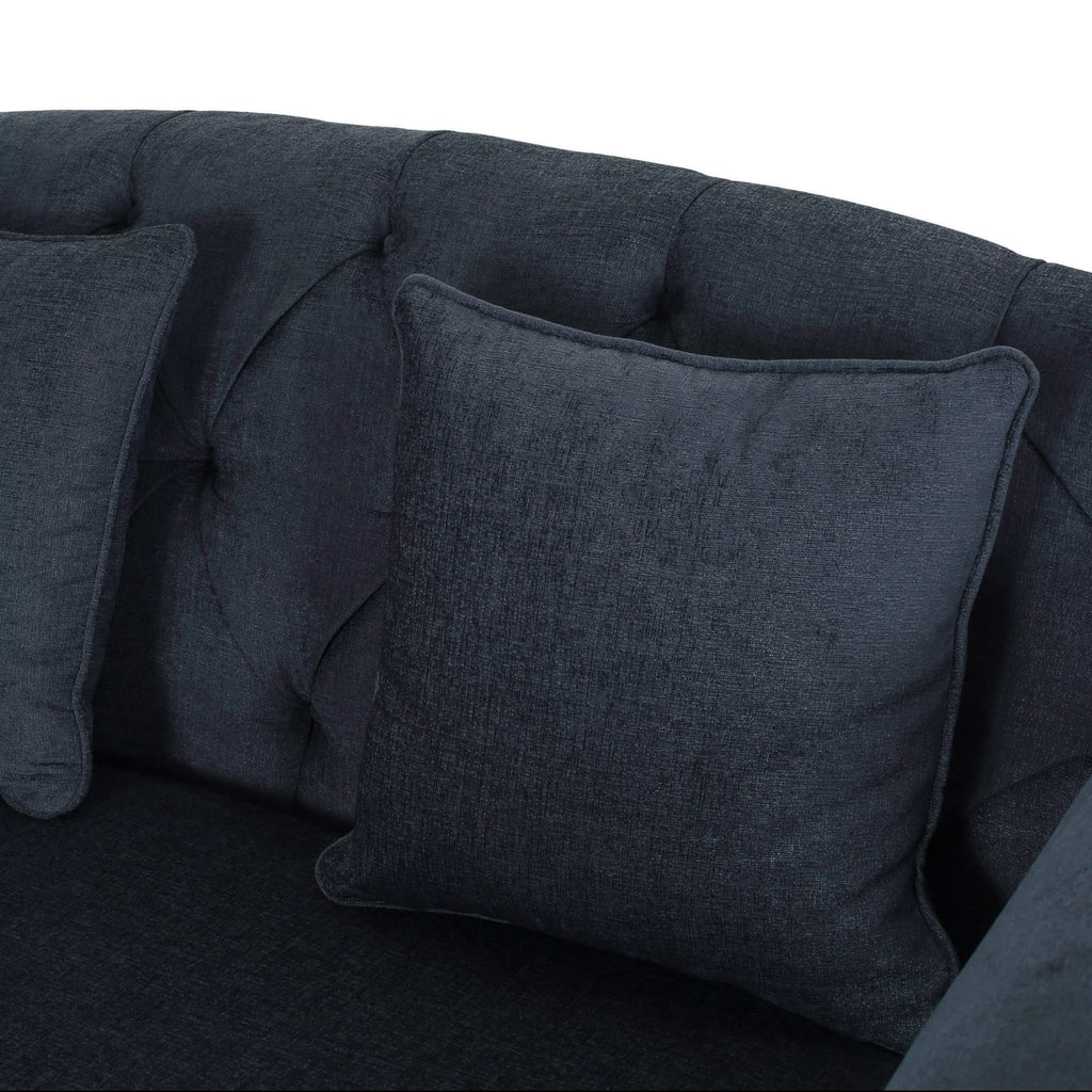Charcoal Fabric Tufted Chaise Lounge D527