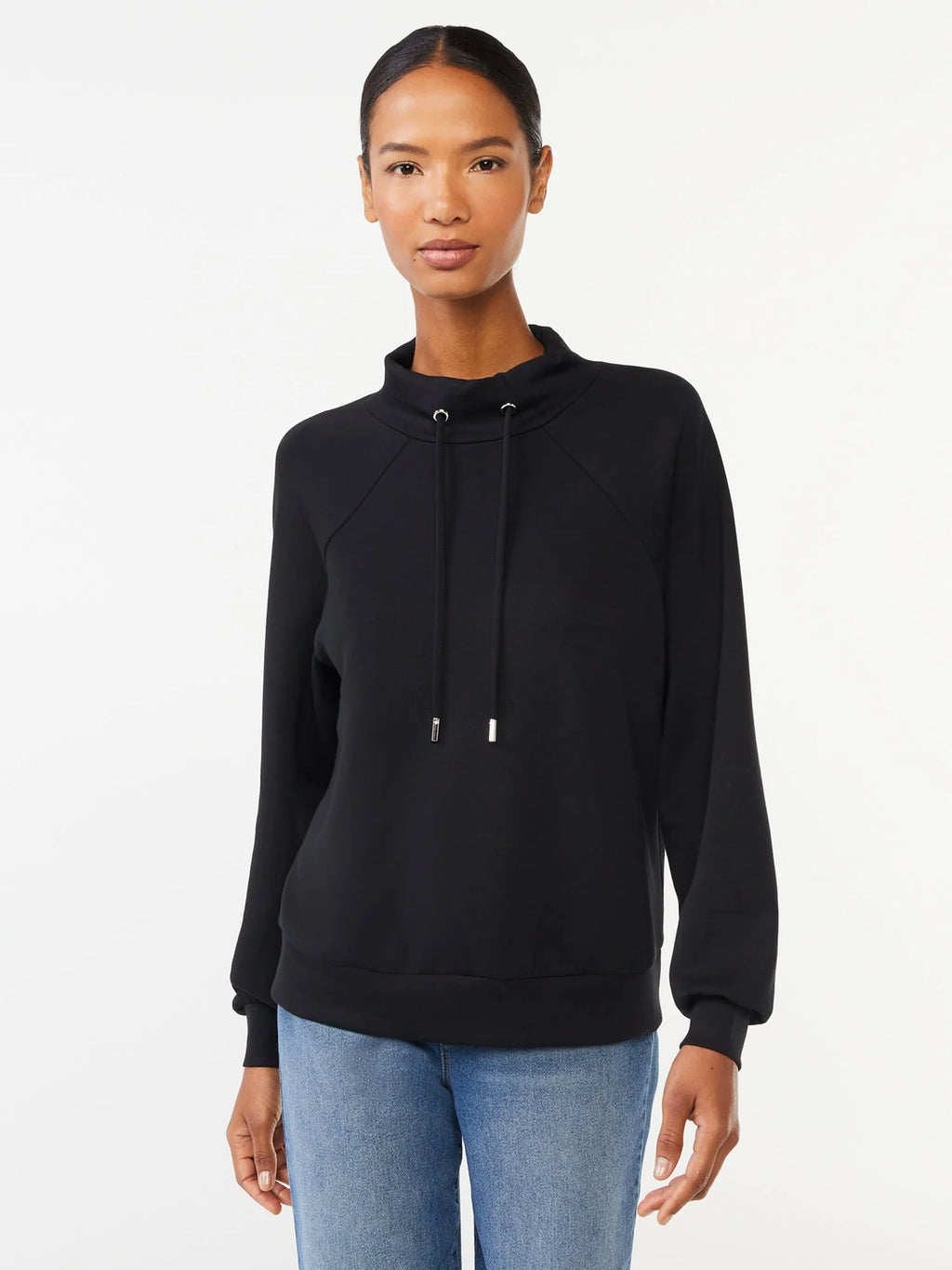 Women's Scuba Knit Funnel Neck Sweatshirt E334514