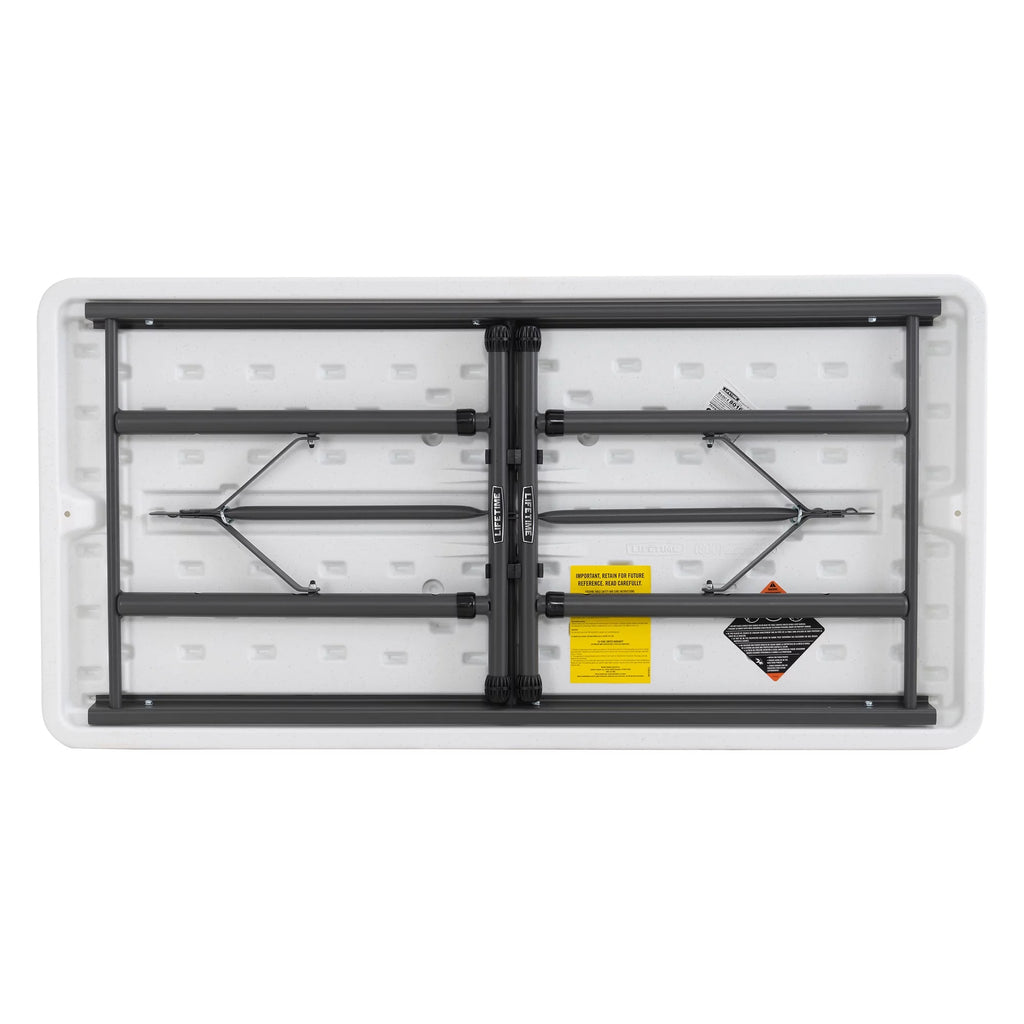 4 Foot Adjustable Folding Table White Granite Y275548